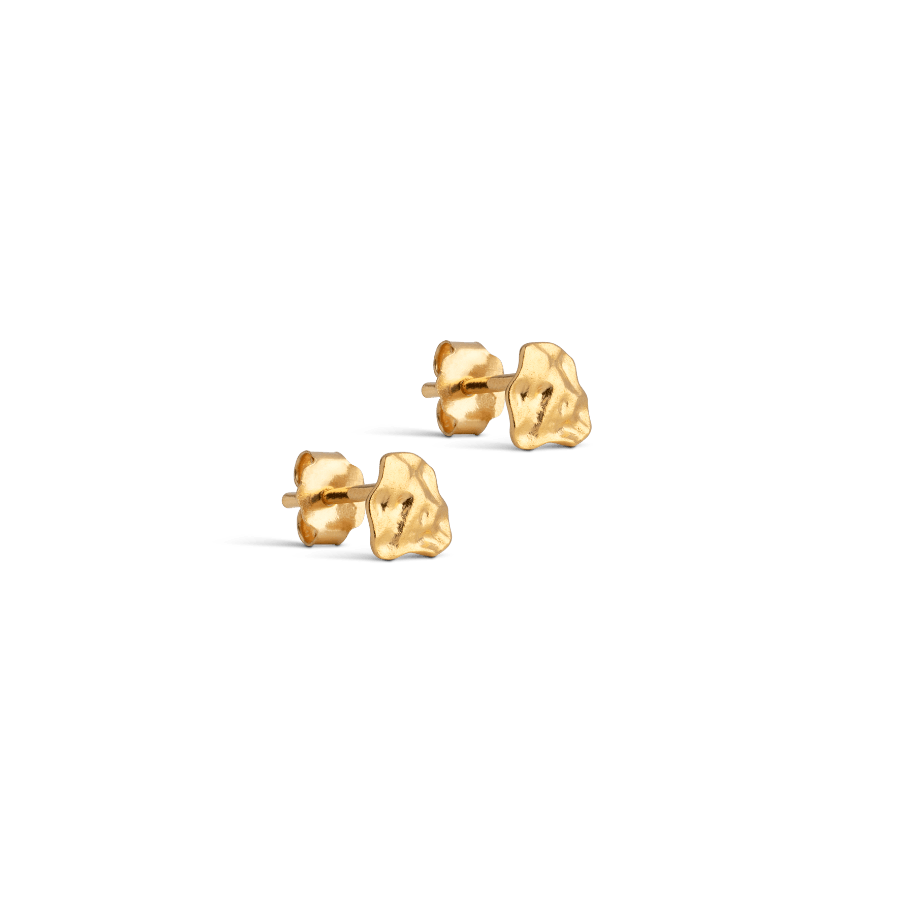 Enamel Rio earrings in matte gold color with organic shape, minimalist design. Model E332GM-E332GM-1.