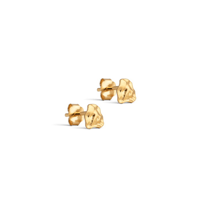 Enamel Rio earrings in matte gold color with organic shape, minimalist design. Model E332GM-E332GM-1.