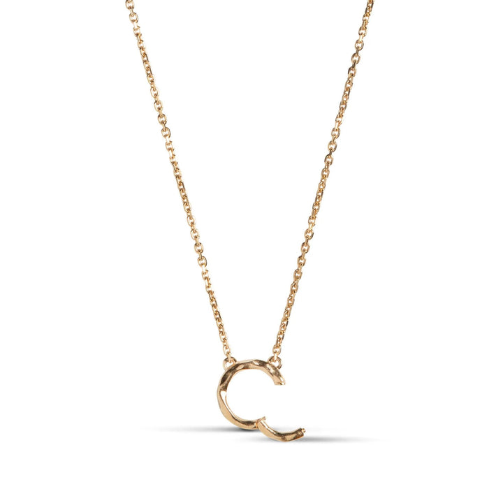 Enamel Treasure Necklace with pendant in shiny gold look, shown on white background. Model n130g-n130g-2.