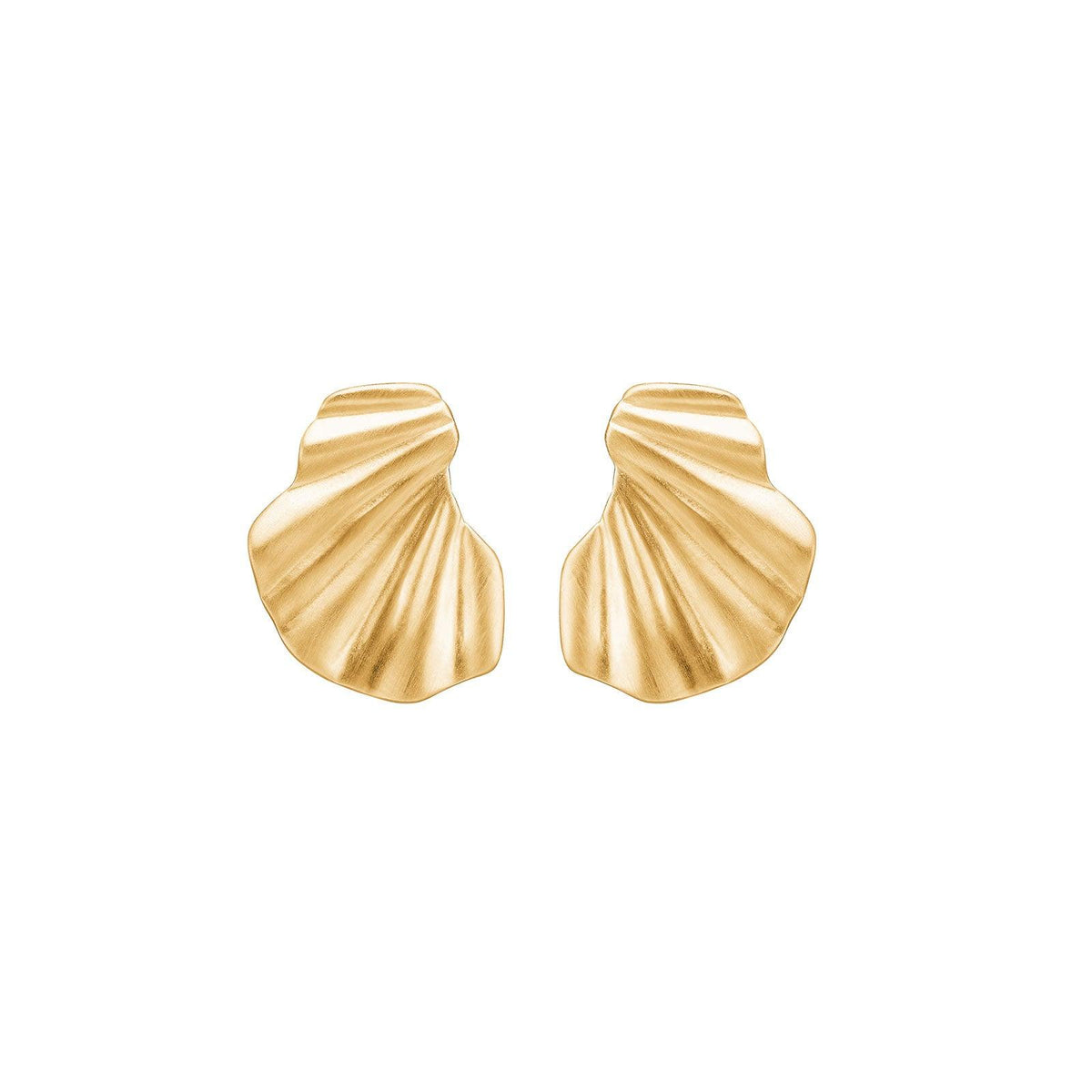Enamel Wave Silver-gilt Studs shows a set of wave-shaped studs in a matt gold-plated look. Model E70GM-E70GM-1.