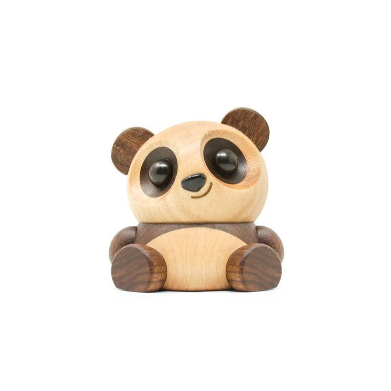 Fablewood Pom Pom The Little Panda, sweet sitting wooden figure in light and dark shades, Model 1408-1.