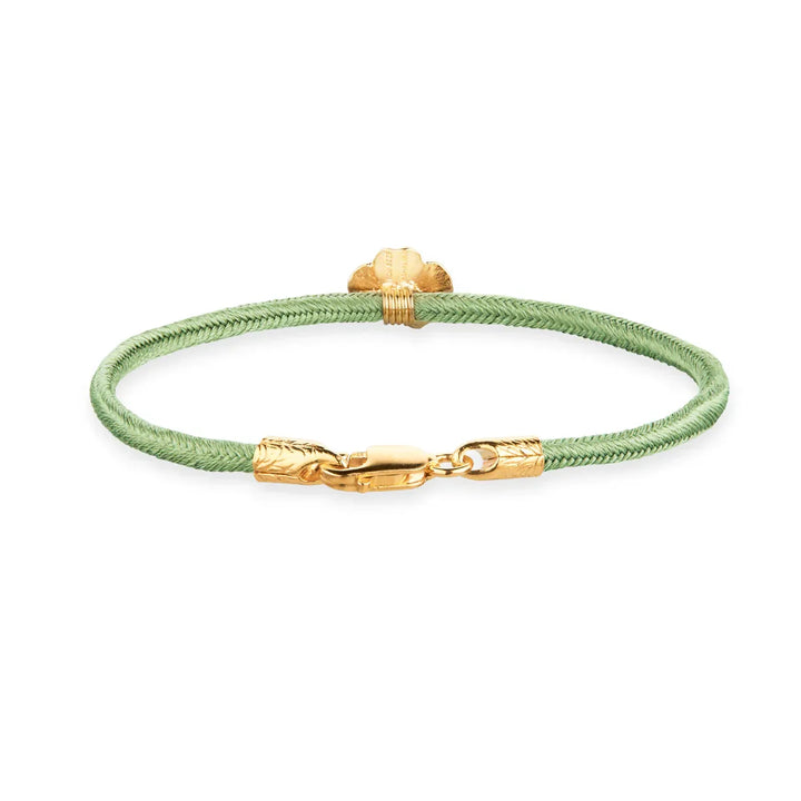 Flora Danica Firklover Silk Bracelet light green gilded with gold details, Model 907-flc-silk-lightgreen-g-001-2.