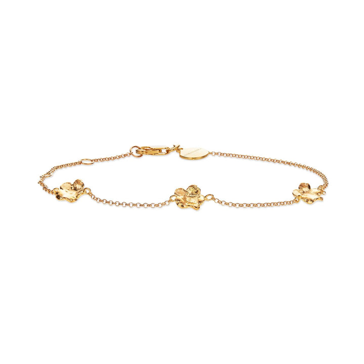 Flora Danica Forget-me-not bracelet silver gilt with small gilt floral motifs, Model 907-FMN-BR-G