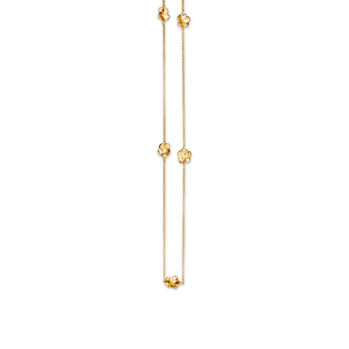 Flora Danica Forget-me-not Necklace Silver Gold-plated, elegant chain with small flower pendants, Model 907-fmn-ne-g-2