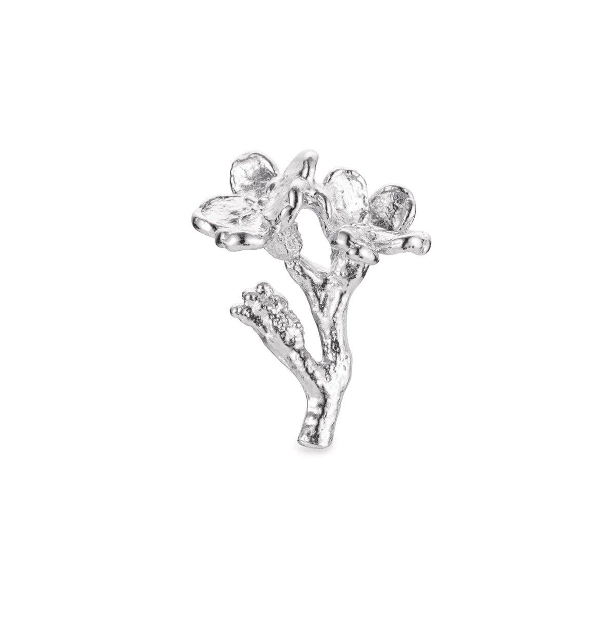 Flora Danica Forget-me-not Pin Silver shows a detailed silver brooch shaped like a flower. Model 907-fmn-pi-s-1