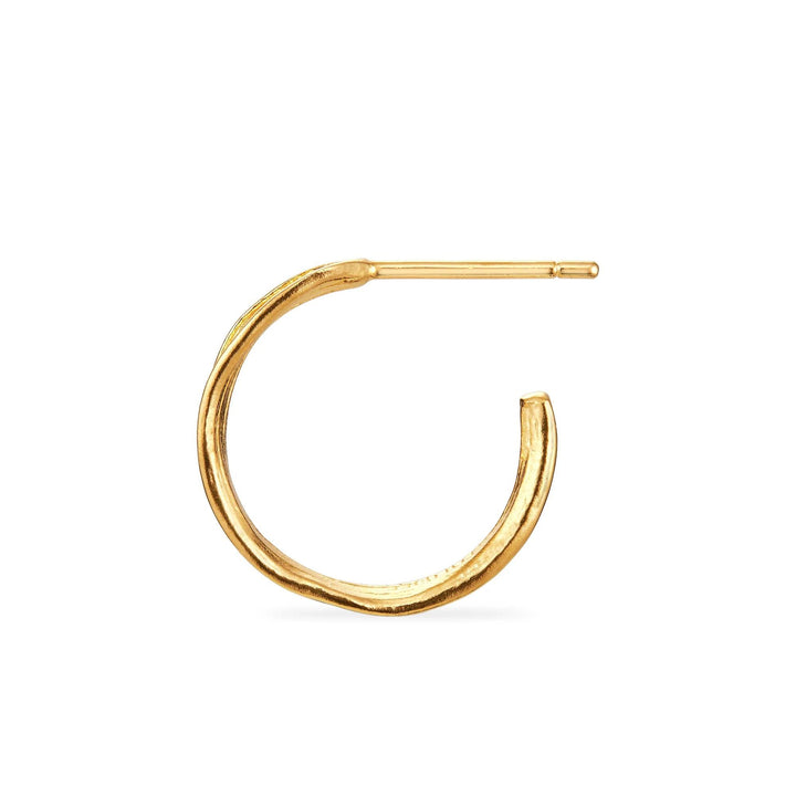 Flora Danica Grass Hoops silver gilt, elegant and organic creole in gold finish. Model 907-GR-HOPC-G-2