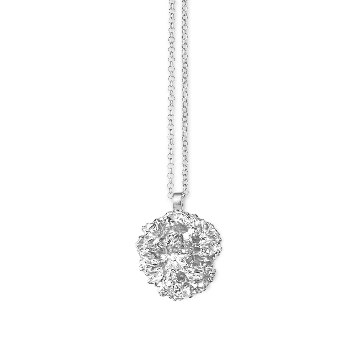 Flora Danica Parsley Necklace Silver shows a unique silver necklace with a parsley leaf pendant. Model 907-par-ne-s-1.