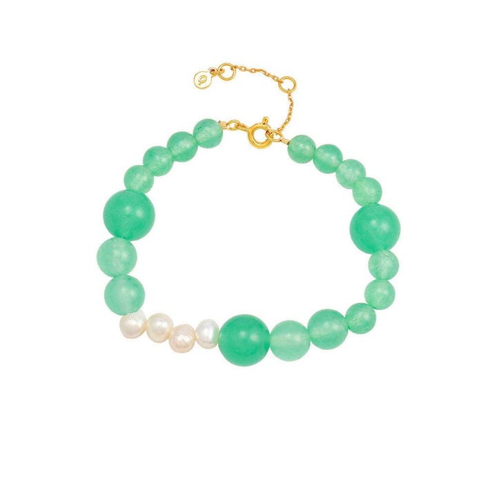 Hultquist Copenhagen Mia Green Pearl Bracelet with green pearls and white freshwater pearls, Model S08535G-2