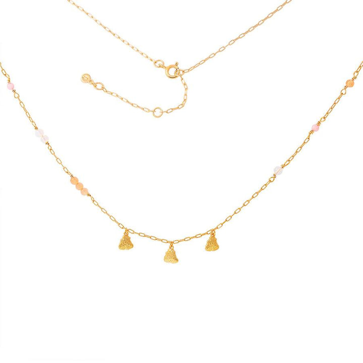 Hultquist Coralie Grande necklace silver-gilt with golden pendants and colored pearls. Model S08462G