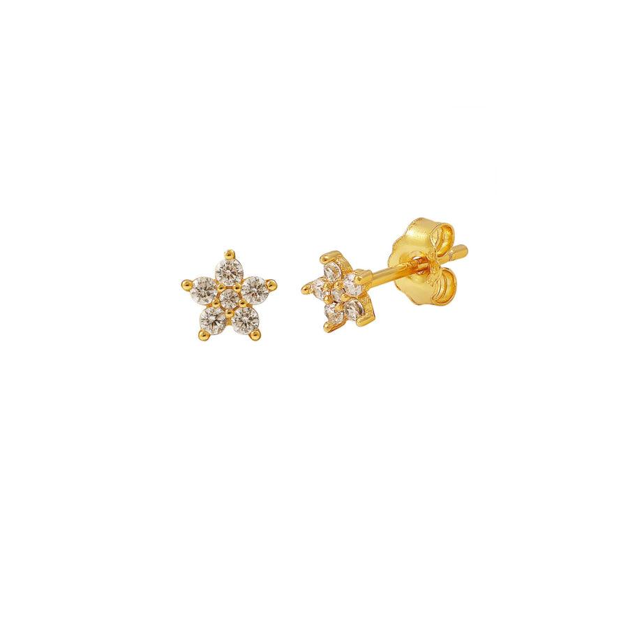 Hultquist Stella Petite Earrings silver-plated with small star-shaped clear stones, Model S08476G