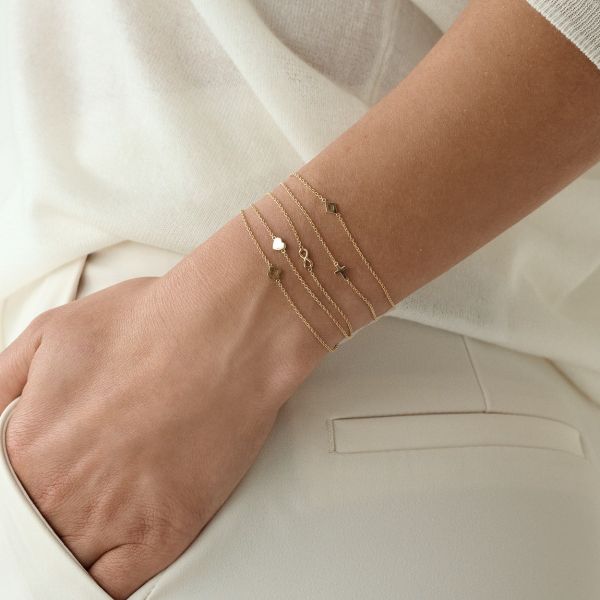 Nuran Icons Bracelet Love – 14 Karat Gold with Heart – product image 2