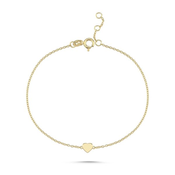 Nuran Icons Bracelet Love – 14 Karat Gold with Heart – B2610-1RG