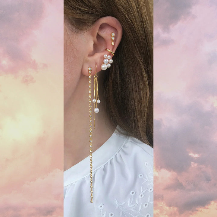 The Earring Shop Serena Stud Right Sølvforgyldt – produktbillede 2
