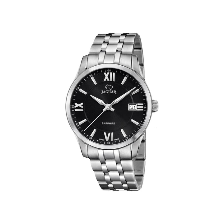 Jaguar Acamar men's watch with black dial, Roman numerals and steel chain, Model J9644-J9644-1.