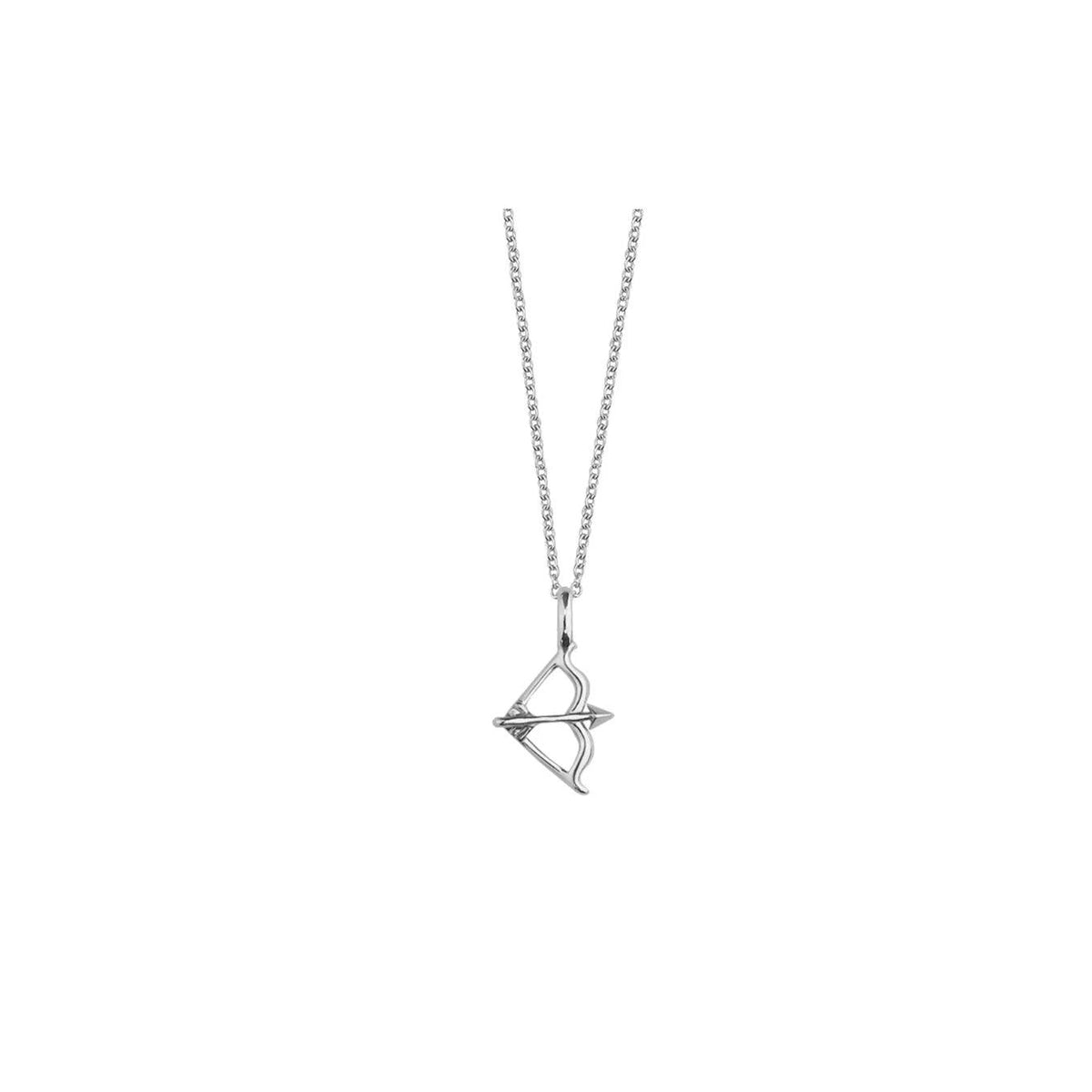 jeberg-i-am-zodiac-halskaede-solv zodiac sign with bow pendant in bright silver on simple chain, Model 42402-001