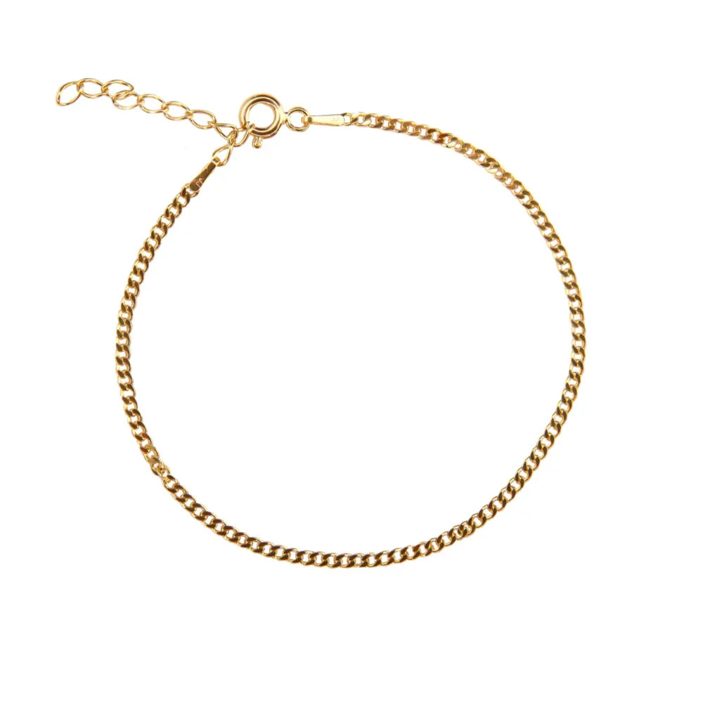 Jeberg Jewelery Baby Saga Bracelet in gold-plated silver, classic chain bracelet with adjustable clasp. Model 44250-16-g
