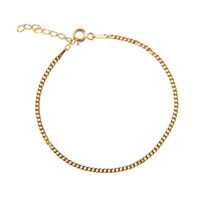 Jeberg Jewelery Baby Saga Bracelet in gold-plated silver, classic chain bracelet with adjustable clasp. Model 44250-16-g