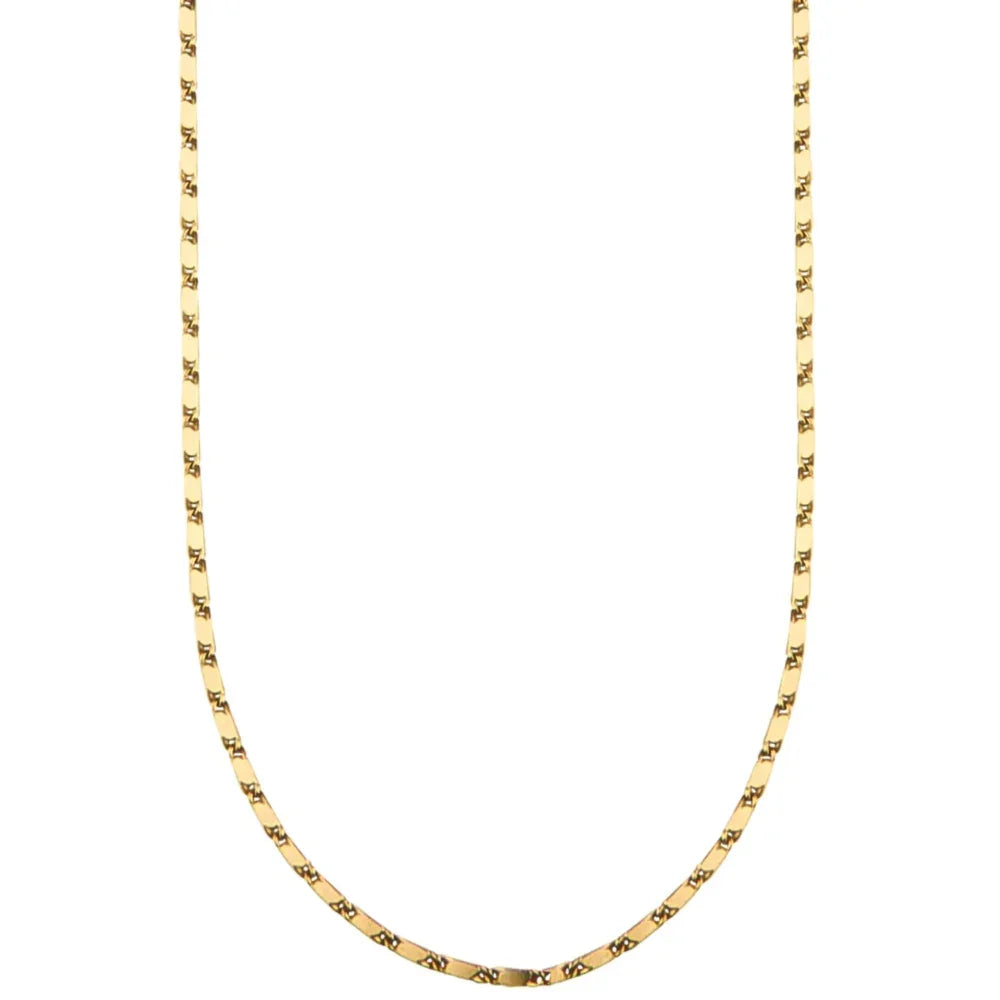 jeberg jewellery mabel necklace i forgyldt sølv, elegant kæde i guldlook på hvid baggrund. Model 44285-42-G
