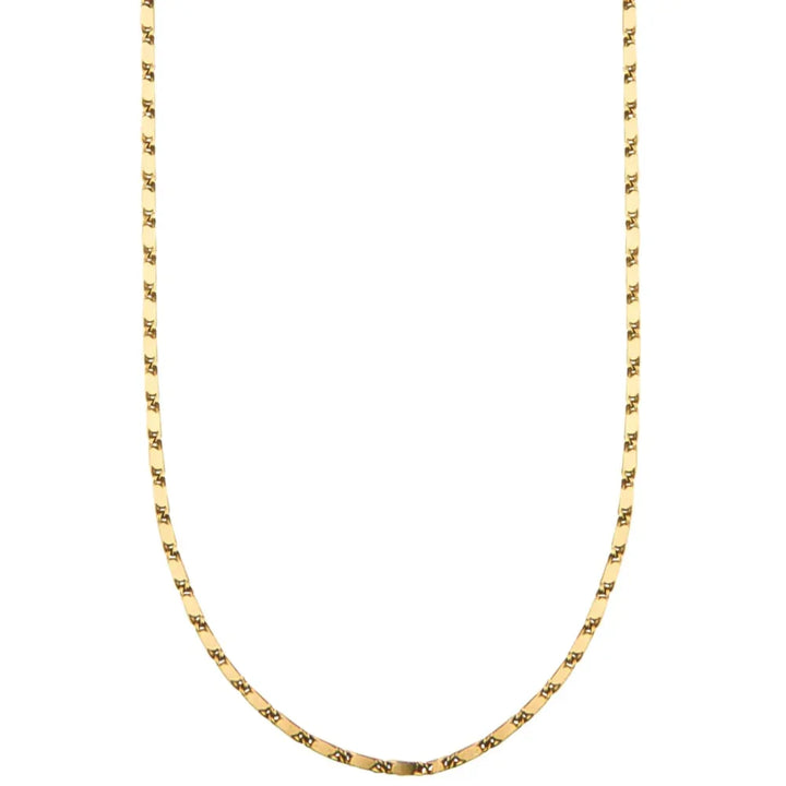jeberg jewellery mabel necklace i forgyldt sølv, elegant kæde i guldlook på hvid baggrund. Model 44285-42-G