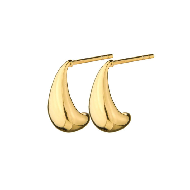 jeberg-jewellry-audrey-drop earrings feature shiny drop-shaped studs in gold-tone metal. Model 52920