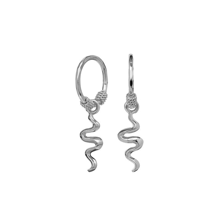Moonstone Aryah Earrings in silver with twisted pendants in a glossy finish, Model 9579c-9579c-2