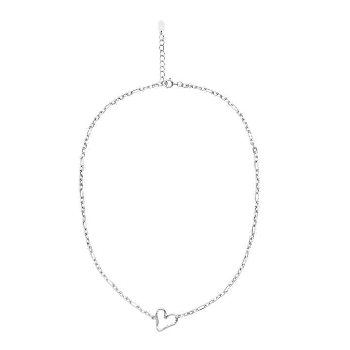 Maanesten Ayiya silver necklace with heart pendant, single chain in silver, Model 2737c-2.