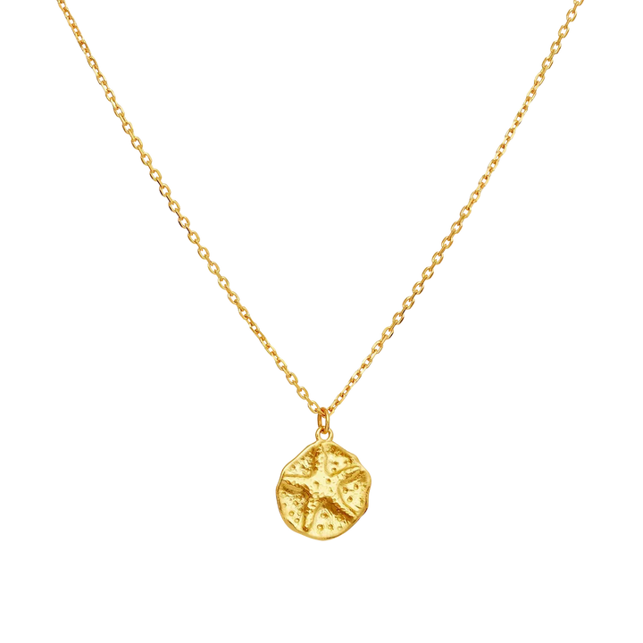 Maanesten Bali necklace gold-plated with round, structured pendant in gold look. Model 2817a-1