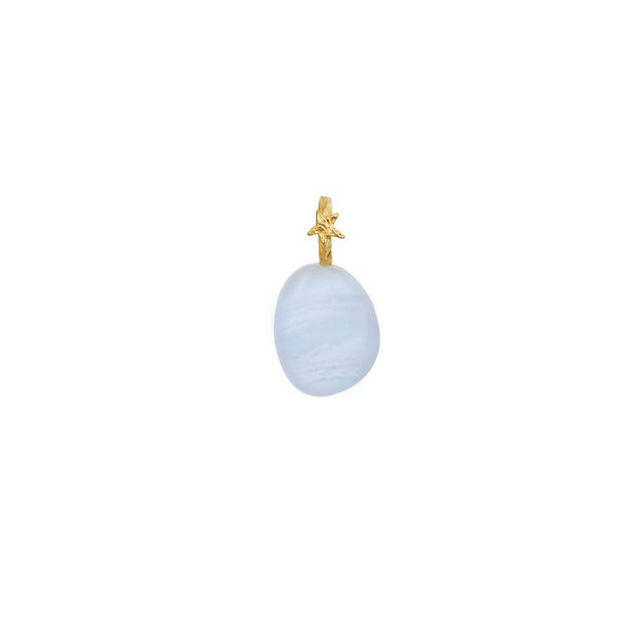 Maanesten Blue Lace Air Spirit Pendant, pendant with light blue stone and gold-plated star pendant, Model 2831a-1
