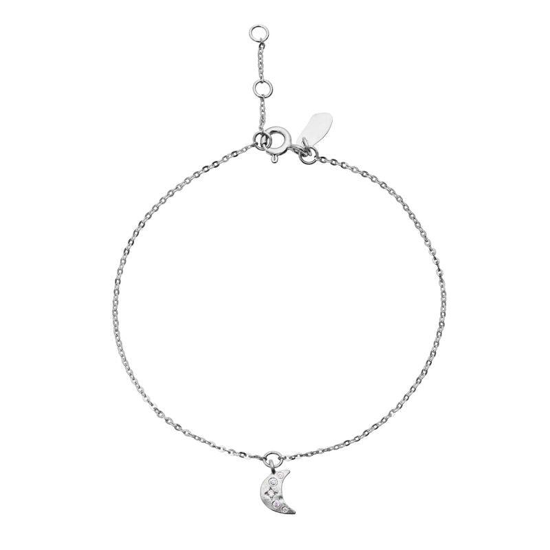 Maanesten Celestia bracelet in silver with crescent detail and fine chain, Model 8618c-8618c-1.