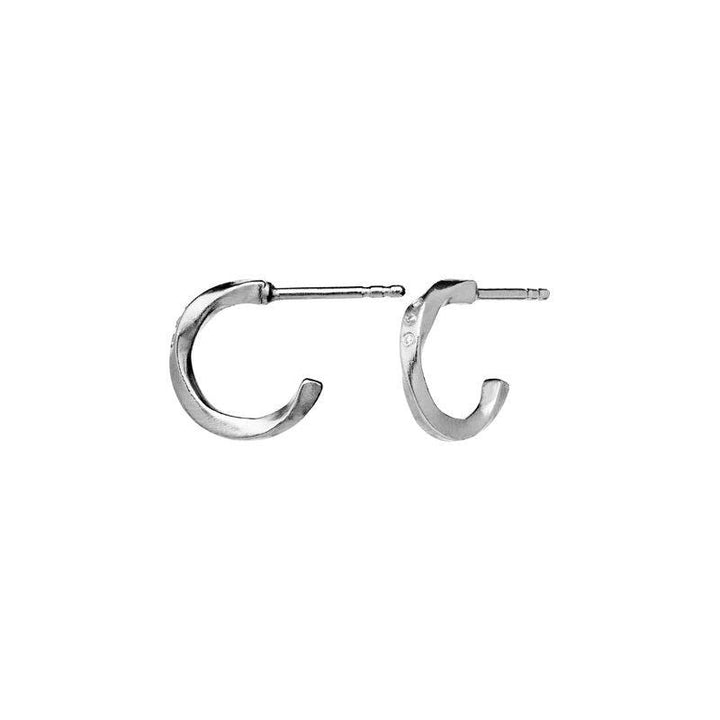 Maanesten Echo Petite Hoops 12mm in silver, small round hoops with a slightly wavy surface. Model 9861c-9861c-2