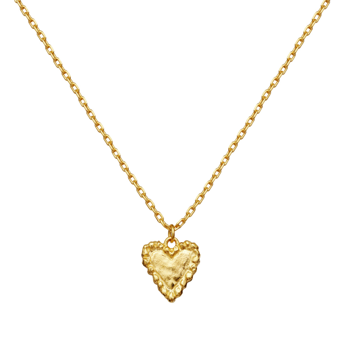 Moonstone Fatal Heart Gold Plated Necklace with detailed heart pendant in gold plated finish. Model 2810a-1