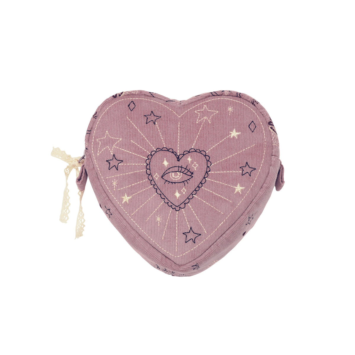 maanesten-heart-makeup-bag-magical-purple in purple velor with embroidered eye and stars, Model 4097-onezise