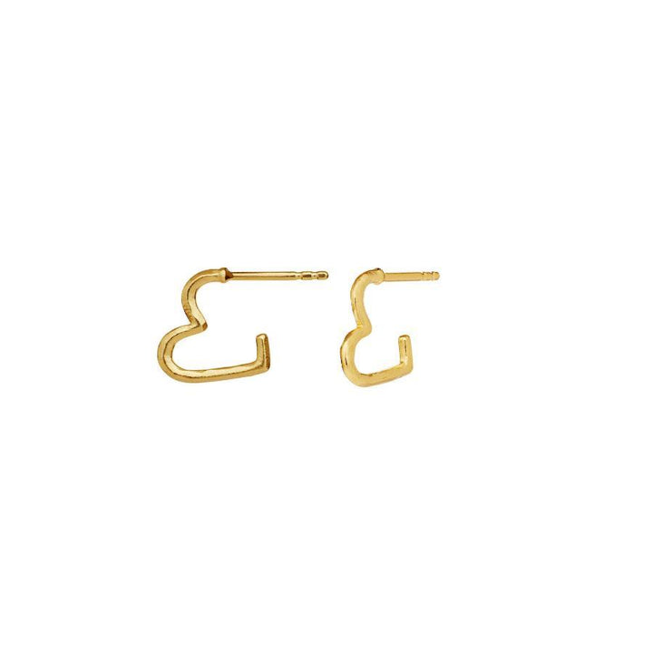 Moonstone Laia Petite gold-plated heart earrings, sculptural open design in gold. Model 9963a-2.