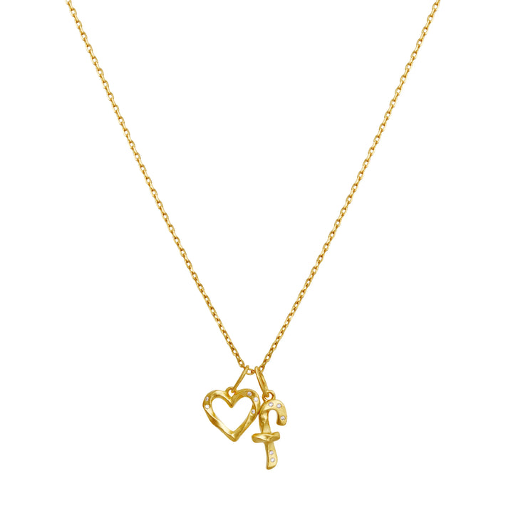 maanesten mindful spirit pendant pendant gold-plated with heart and cross motif, Model 2833a