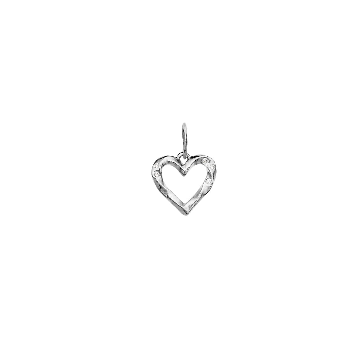 maanesten-mindful-spirit-pendant pendant in silver, heart-shaped pendant with small stones, Model 2833c-1