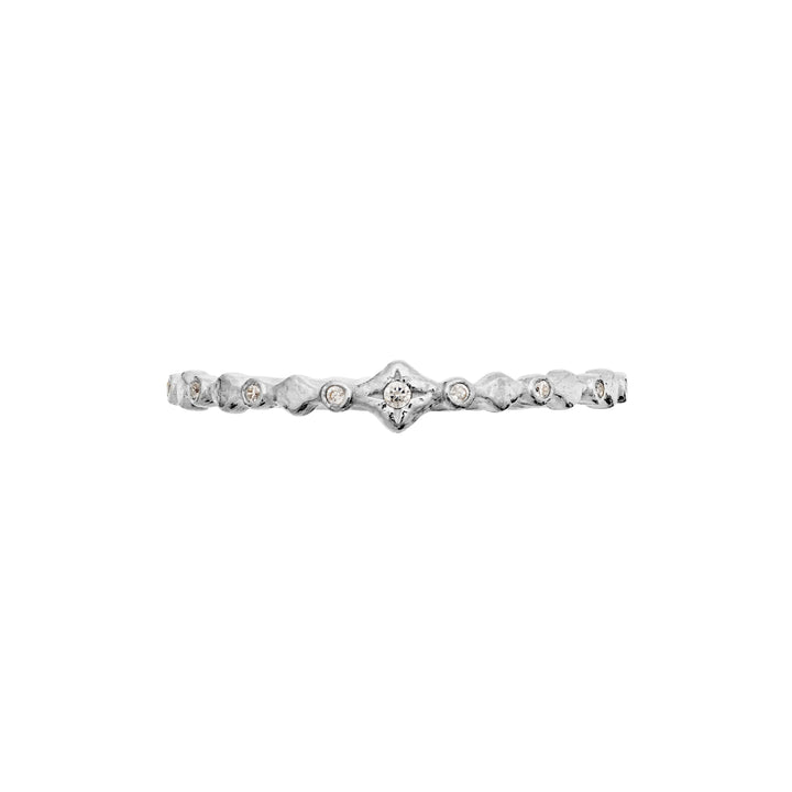 Maanesten Ria silver ring with wavy detailed surface and small stones, model 4873c-001-2.