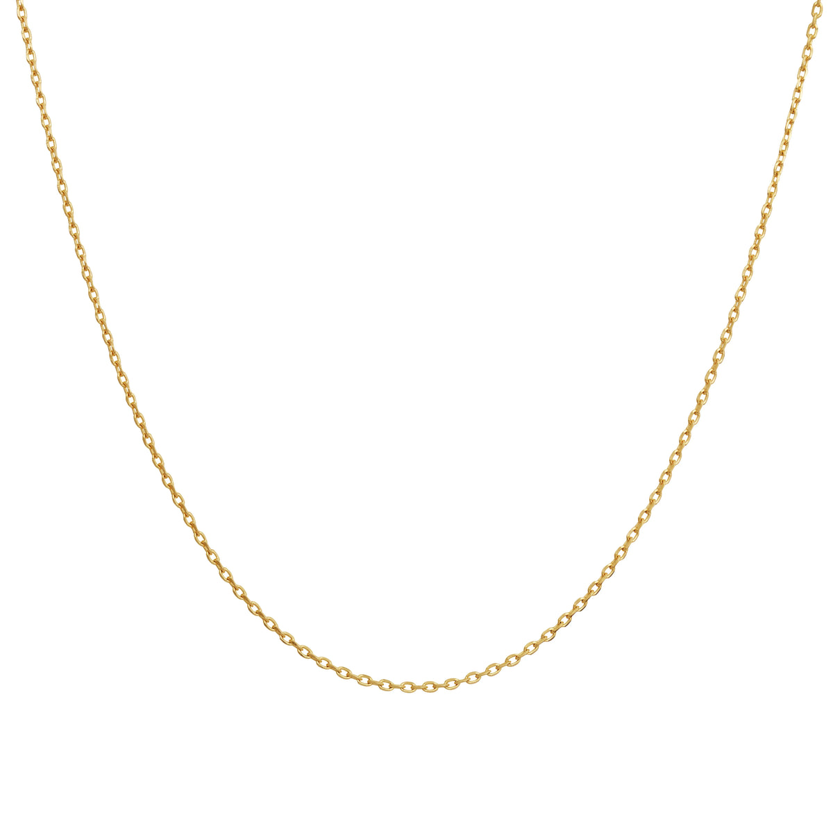 Maanesten Soul Chain necklace in gold plated, simple gold chain shown against white background. Model 2843a-1