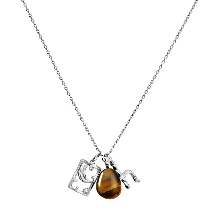 Maanesten Tiger Eye Earth Spirit Pendant pendant in silver with brown tiger eye stone, Model 2830c-2