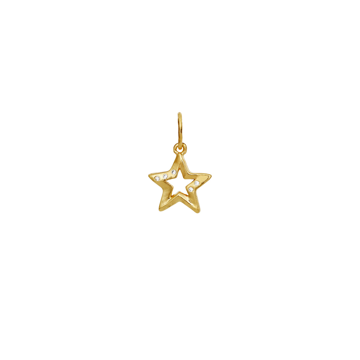 maanesten-true-spirit-pendant-pendant-gold-plated star pendant in gold-colored metal with small clear stones, Model 2840a-1