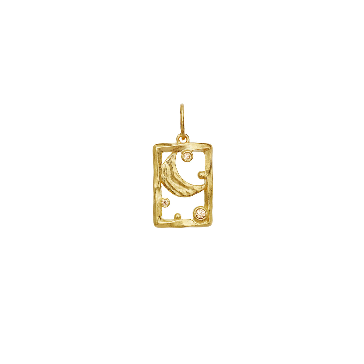Maanesten Vision Spirit Pendant pendant in gold-plated design with moon and small clear stones. Model 2832a-1