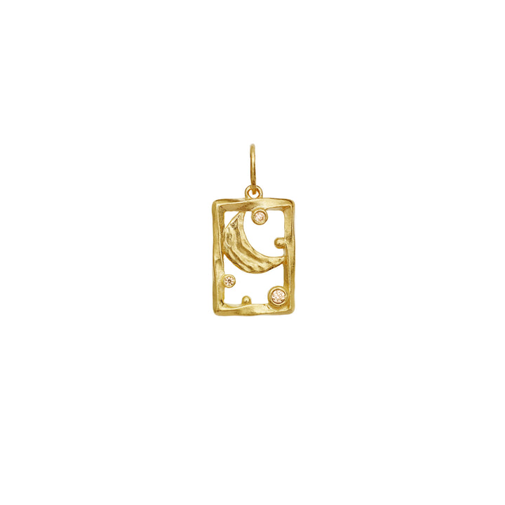 Maanesten Vision Spirit Pendant pendant in gold-plated design with moon and small clear stones. Model 2832a-1