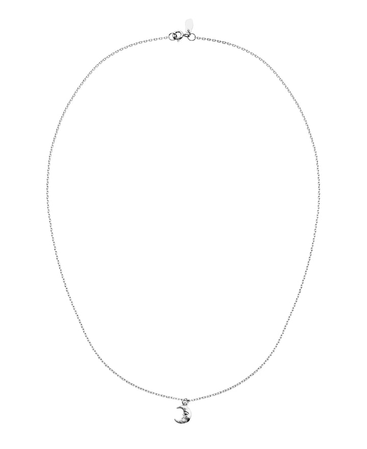 Maanesten's Aila Silver Necklace, simple chain in silver with moon pendant, Model 2805c-2.