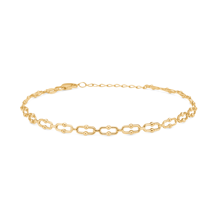 Mads Z 8kt gold bracelet with oval links, elegant chain bracelet in warm gold colour. Model 3350506.