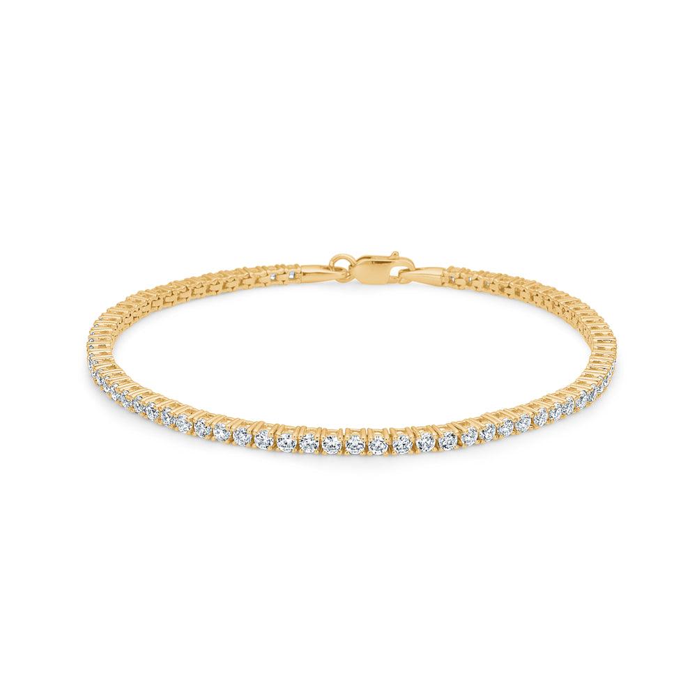 Mads Z 8kt tennis bracelet with zirconia in gold look, elegant detail, Model 3357004-001