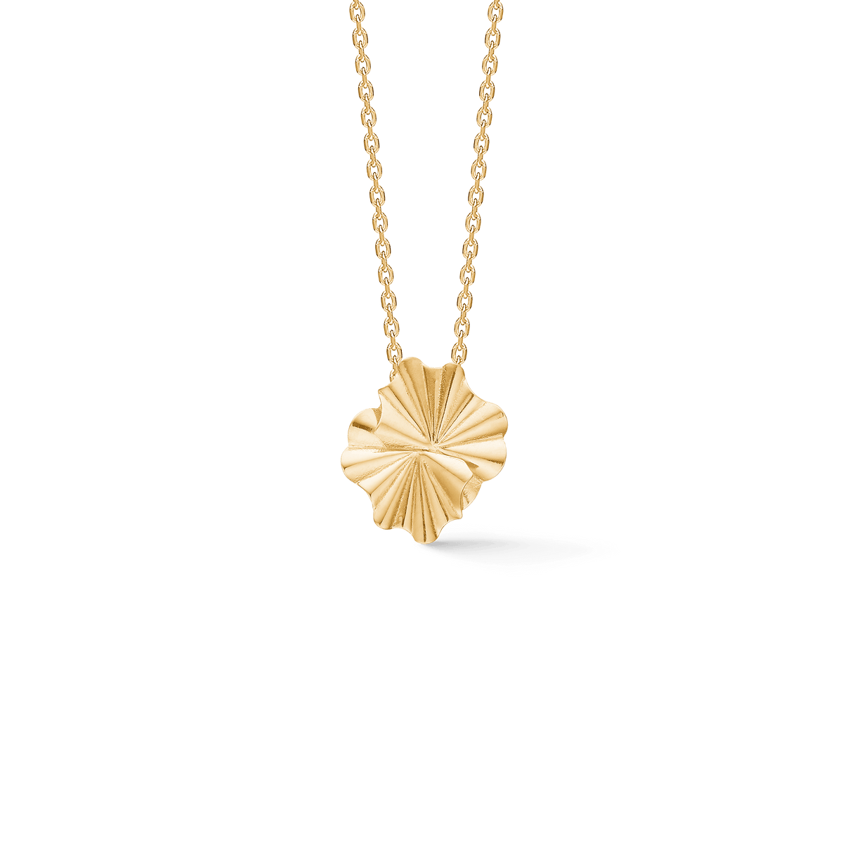 Mads Z Amelie 12mm pendant in 8 carat gold with floral structure and glossy surface. Model 3330119.