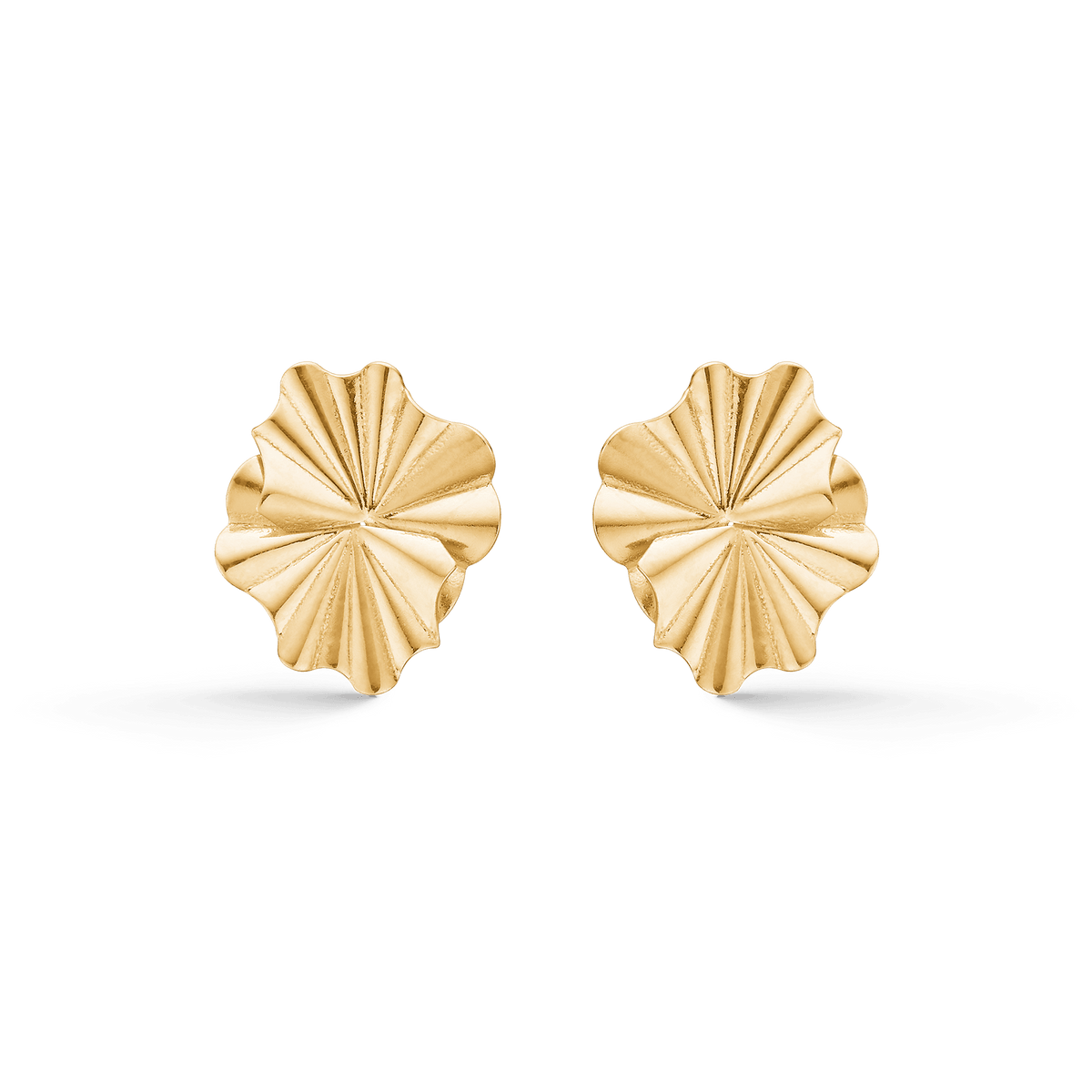 Mads Z Amelie earrings in 8 carat gold with matte and wavy floral design. Model 3310119-1