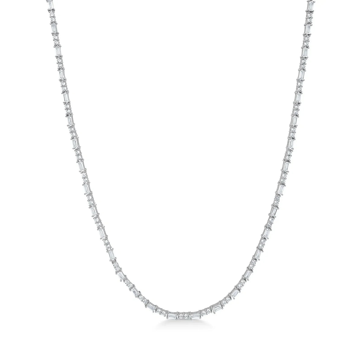 Mads Z Celestial by Medina necklace in sterling silver with clear topazes, elegant and classic design. Model 3126904-1