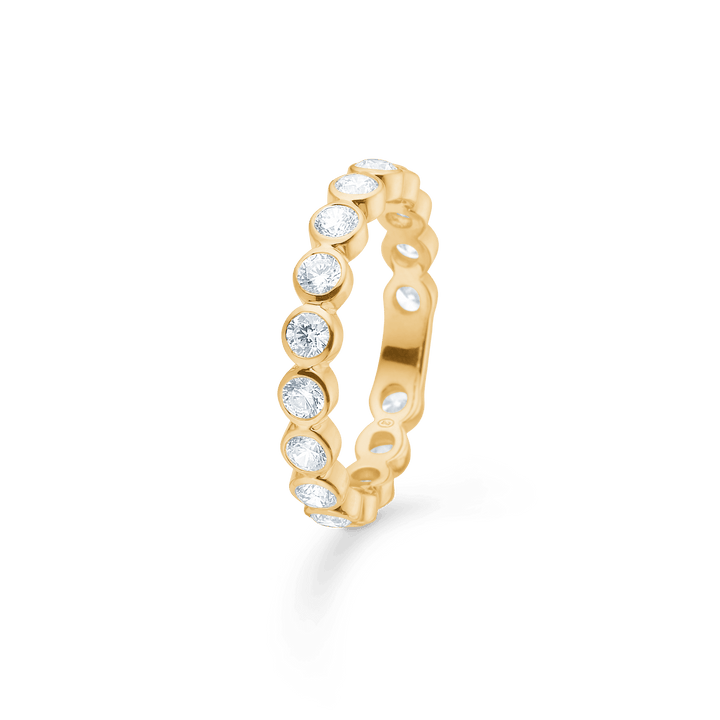 Mads Z Eterna 8kt gold ring with zirconia, elegant gold ring with clear stones, Model 3347072-001