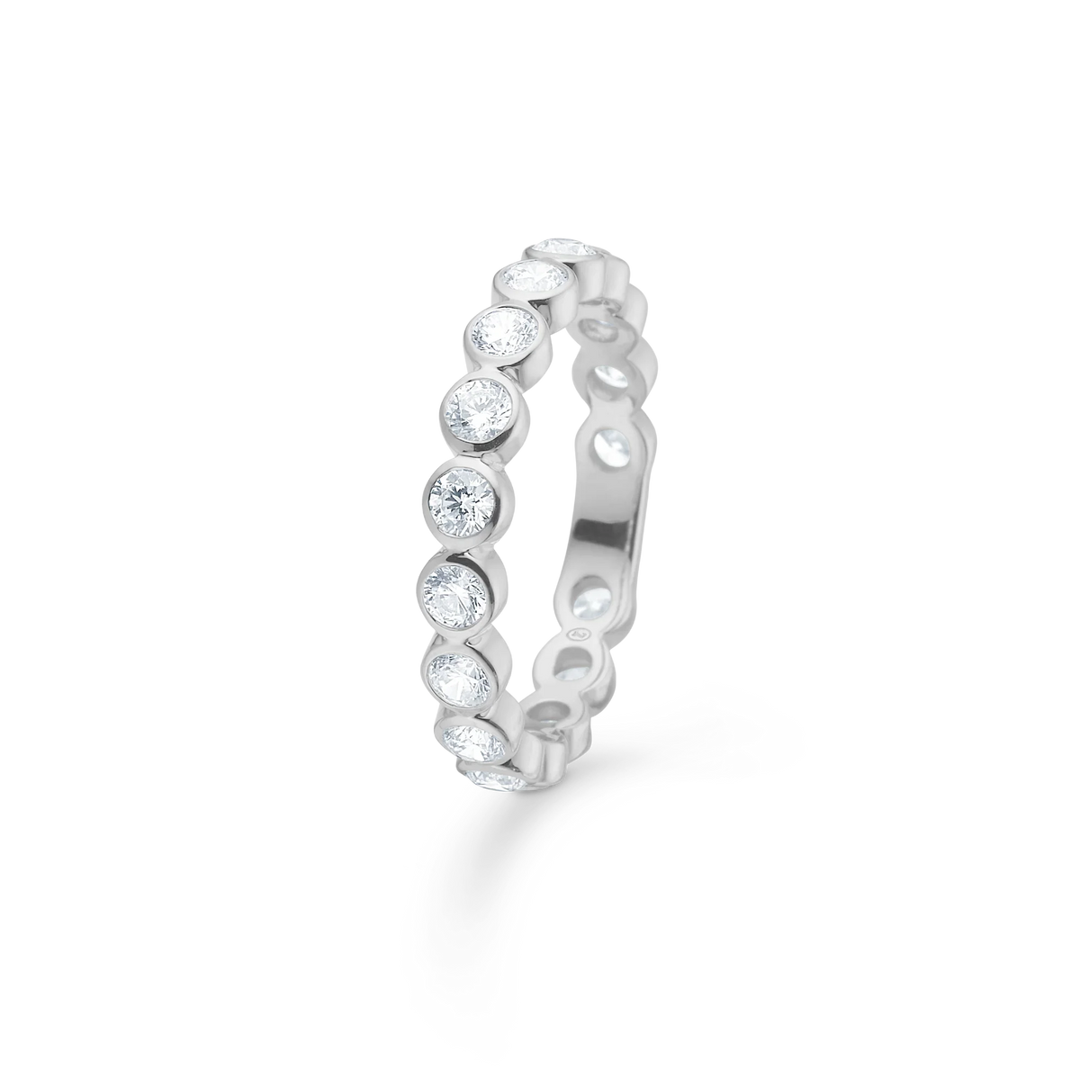 Mads Z Eterna silver ring with clear zirconia stones all around, elegant and shiny. Model 3147072-001
