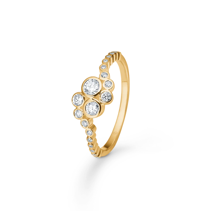 mads z freya 14kt gold ring 0.45ct w-si with round diamonds on rail, elegant design. Model 1541175-001-1